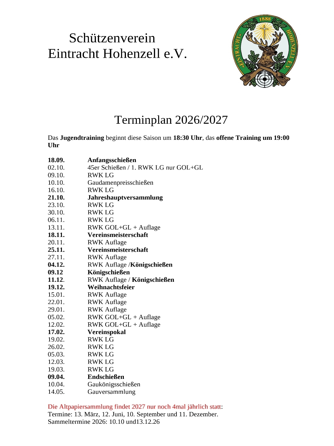 Terminplan
